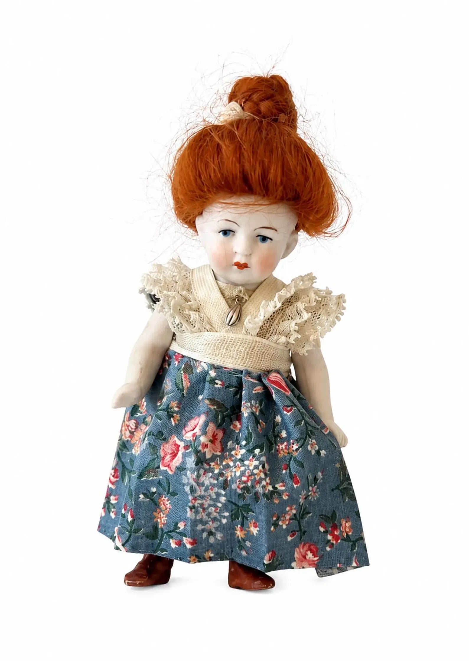 Vintage All-Bisque Artist Character Doll – Jointed Porcelain Doll.