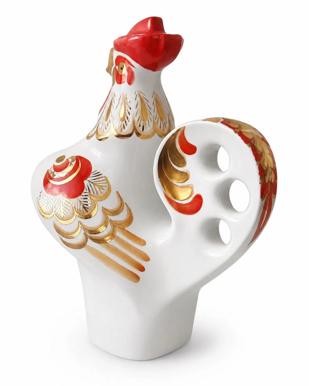 Porcelain Vintage Decanter "Rooster". Manufacturer "Verbilki" USSR. 1950-60s.