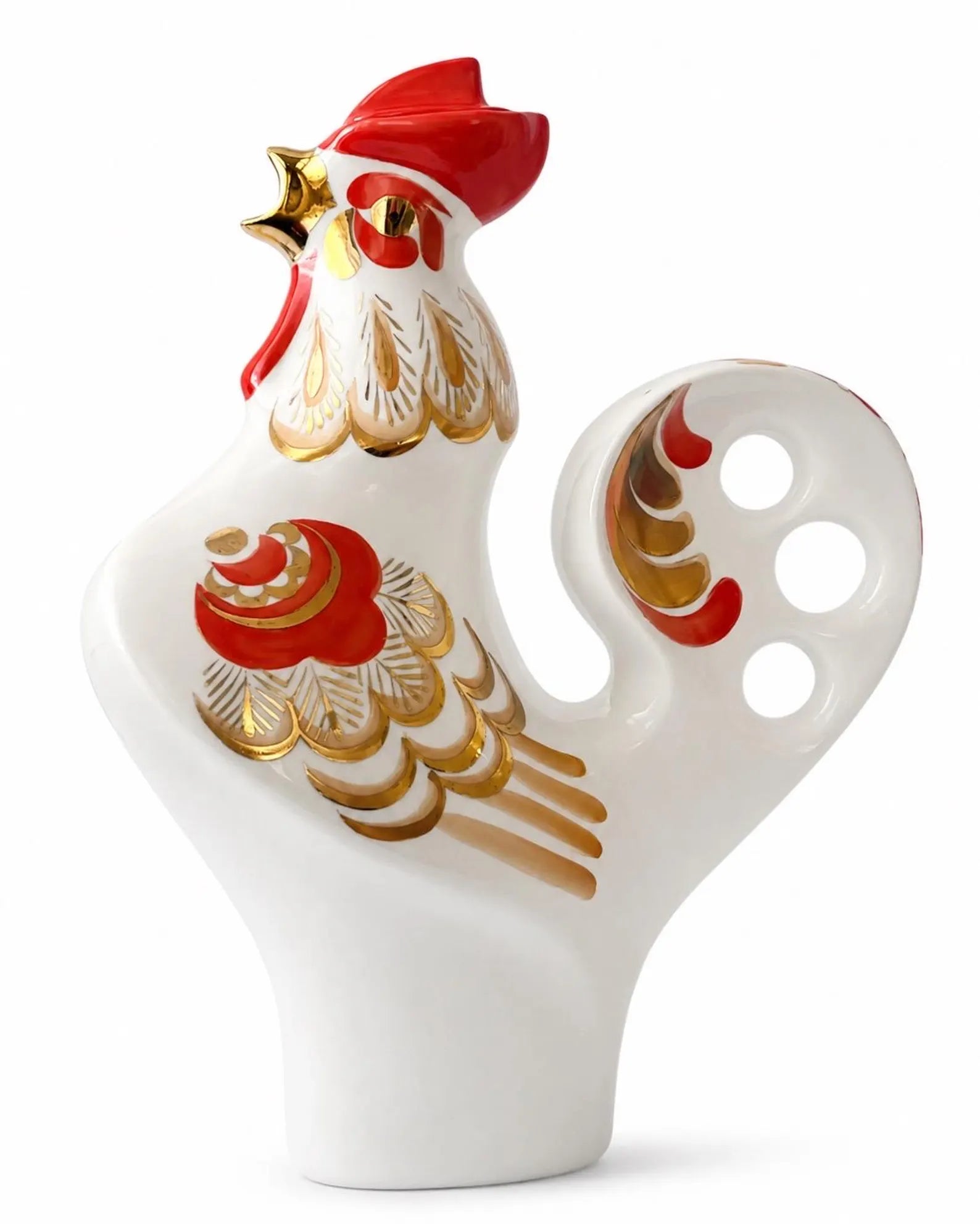 Porcelain Vintage Decanter "Rooster". Manufacturer "Verbilki" USSR. 1950-60s.