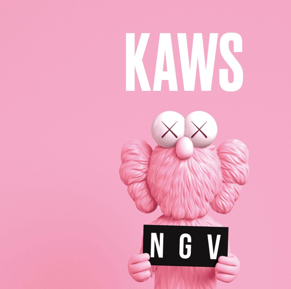 KAWS, Brian Donnelly, Pink, Original Exhibition Museum Poster