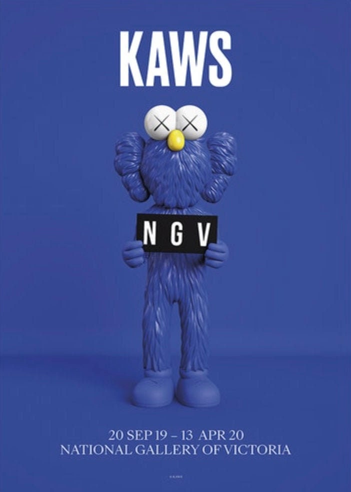 KAWS, Brian Donnelly, Blue, Original Exhibition Museum Poster