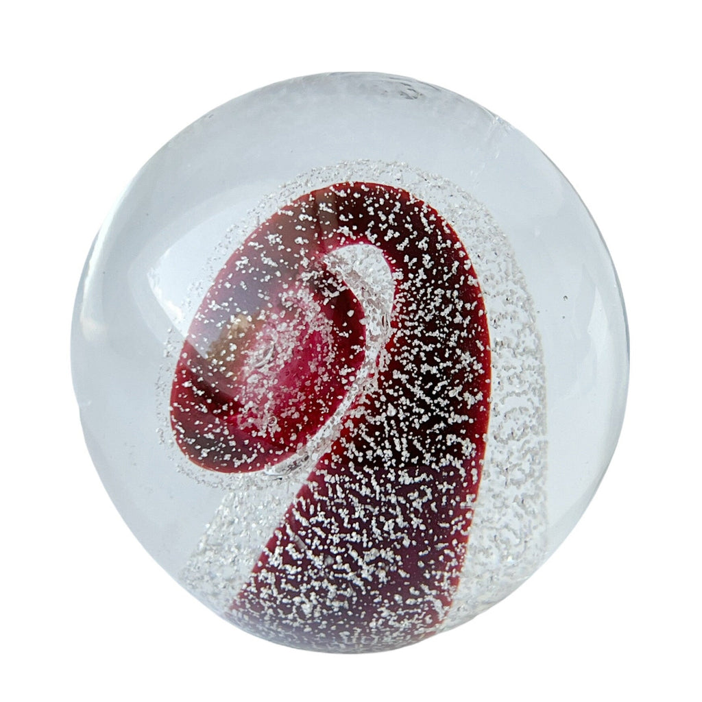 Exbor Czechoslovakia Art Glass Paperweight, Large Ruby Red Studio Glass