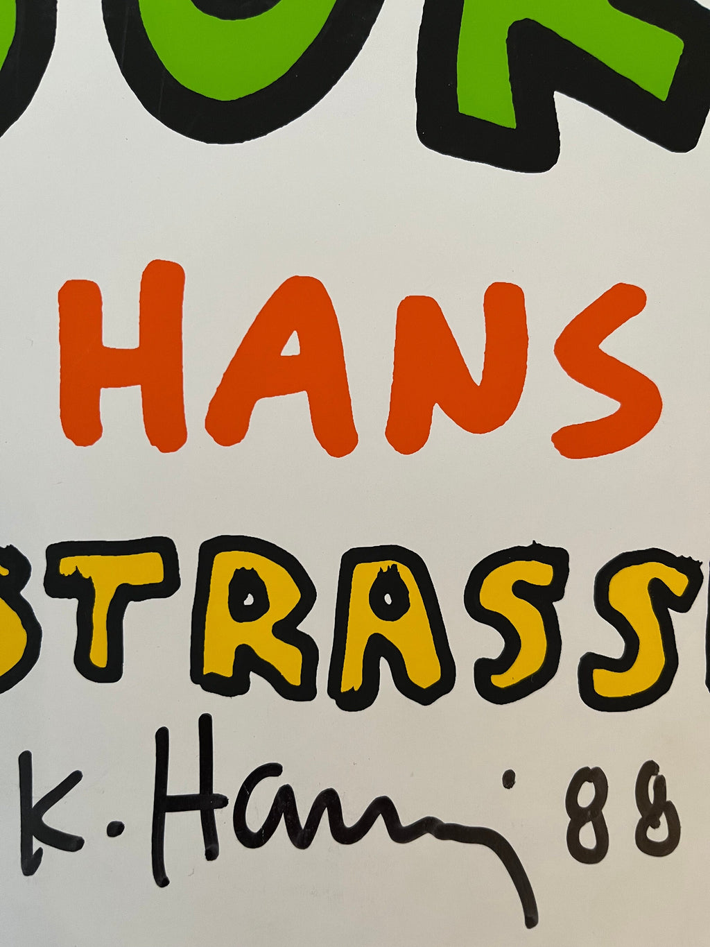 Keith Haring, Headstand, Original Exhibition Museum Poster, Signed, Screenprint