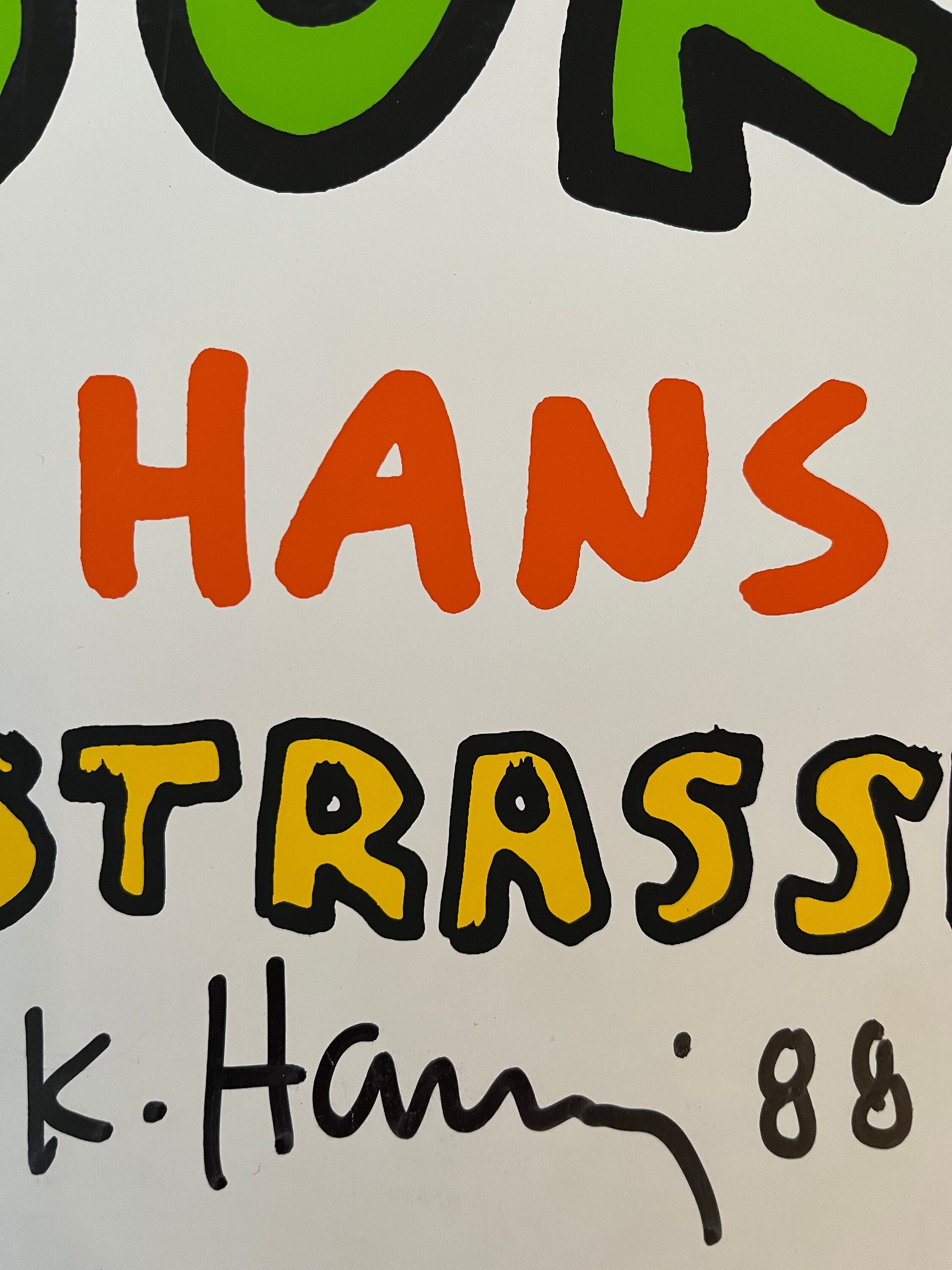 Keith Haring, Headstand, Original Exhibition Museum Poster, Signed, Screenprint