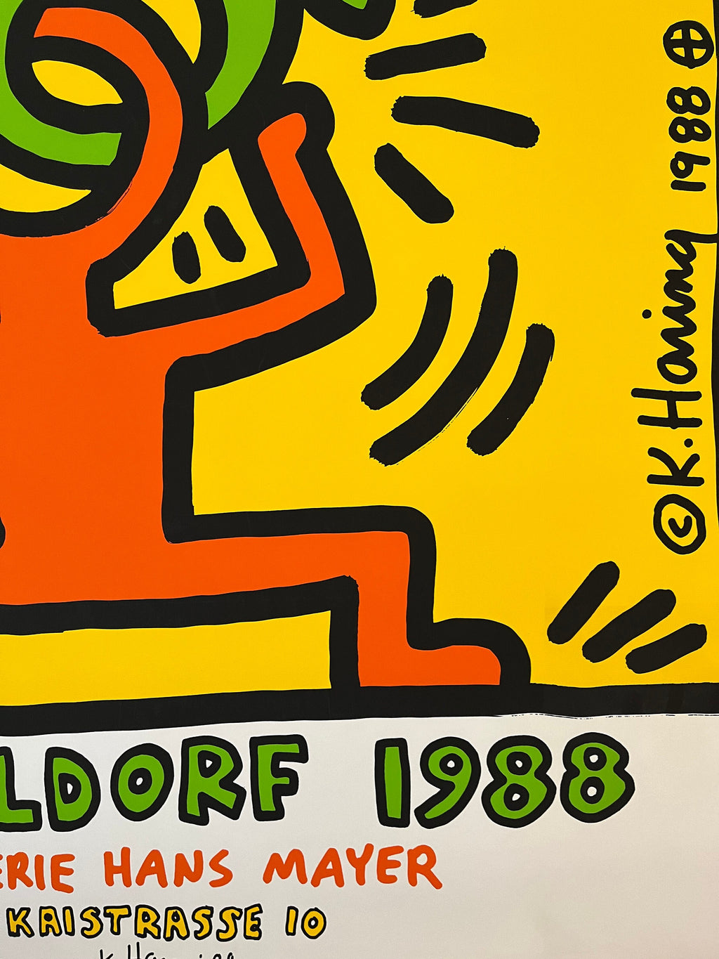 Keith Haring, Headstand, Original Exhibition Museum Poster, Signed, Screenprint