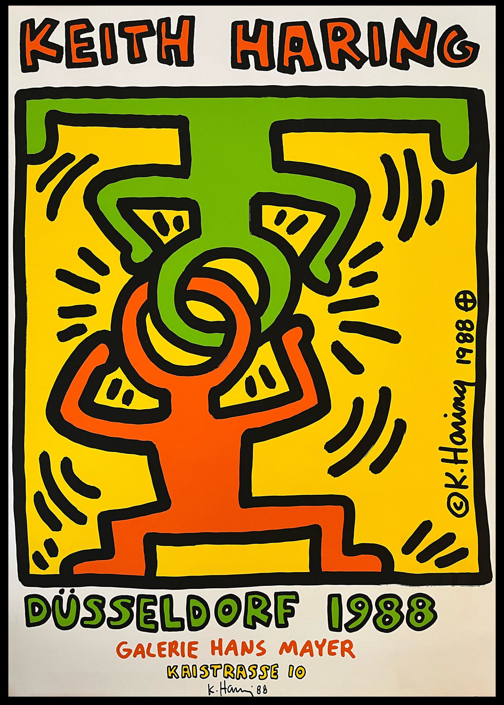 Keith Haring, Headstand, Original Exhibition Museum Poster, Signed, Screenprint