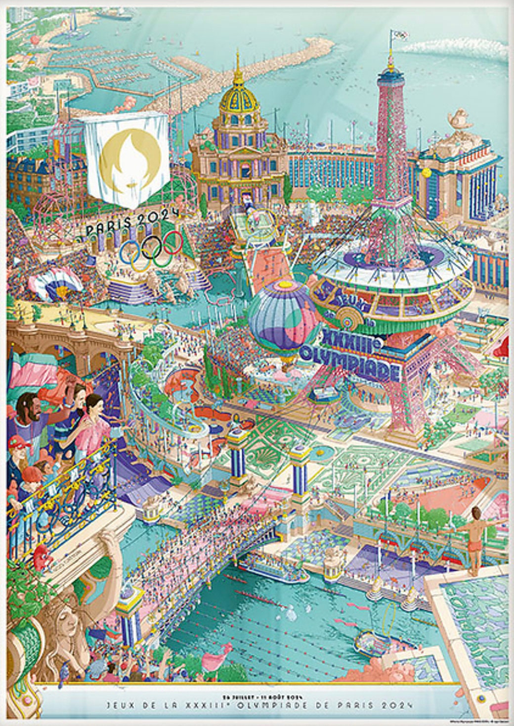 Original Official Paris 2024 Olympic Games Poster