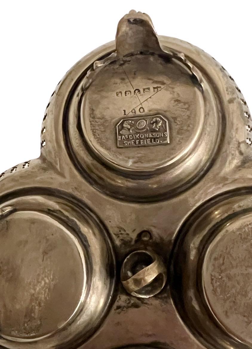 Antique James Dixon & Sons Sheffield Silver Plate Condiment Caddy