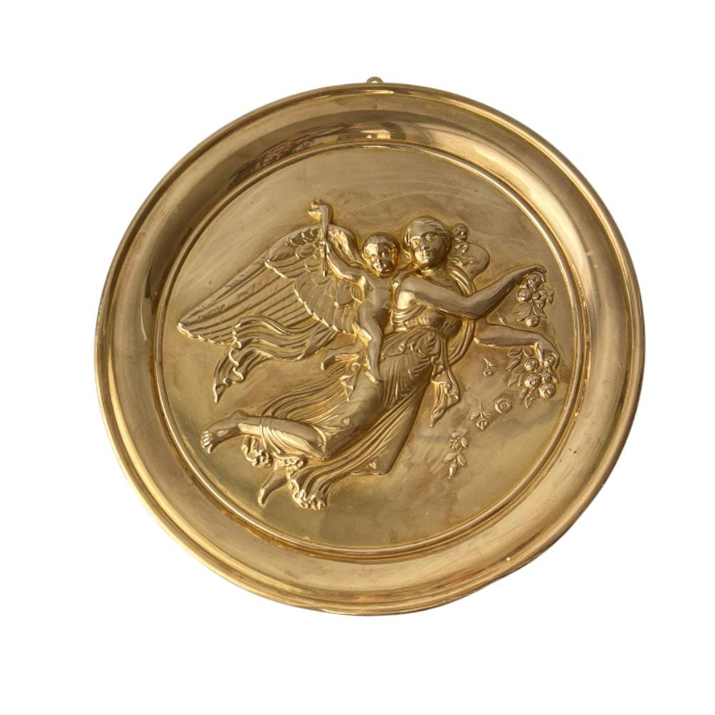Thorvaldsen The Day Brass Wall Medallion, Danish Antique Plaque