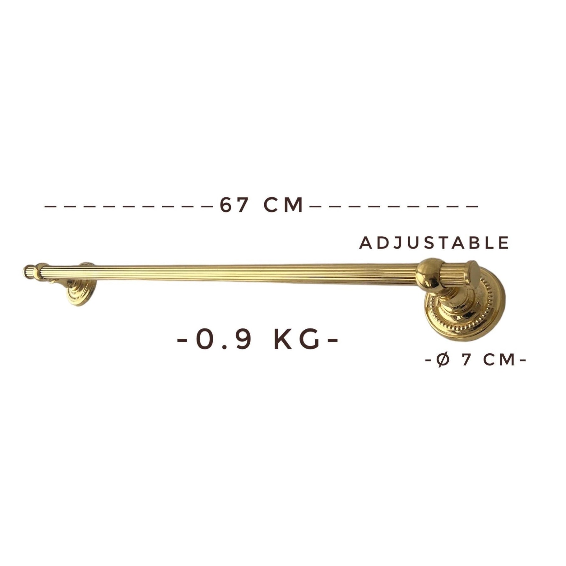 Vintage West German Gold-Plated Brass Towel Rail, 1970s Bathroom Kitchen Bar