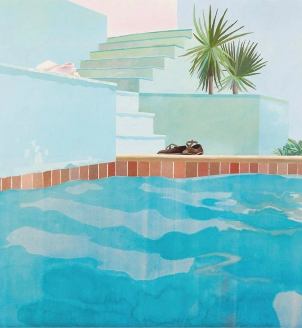 David Hockney Exhibition Poster,  Pool and Steps