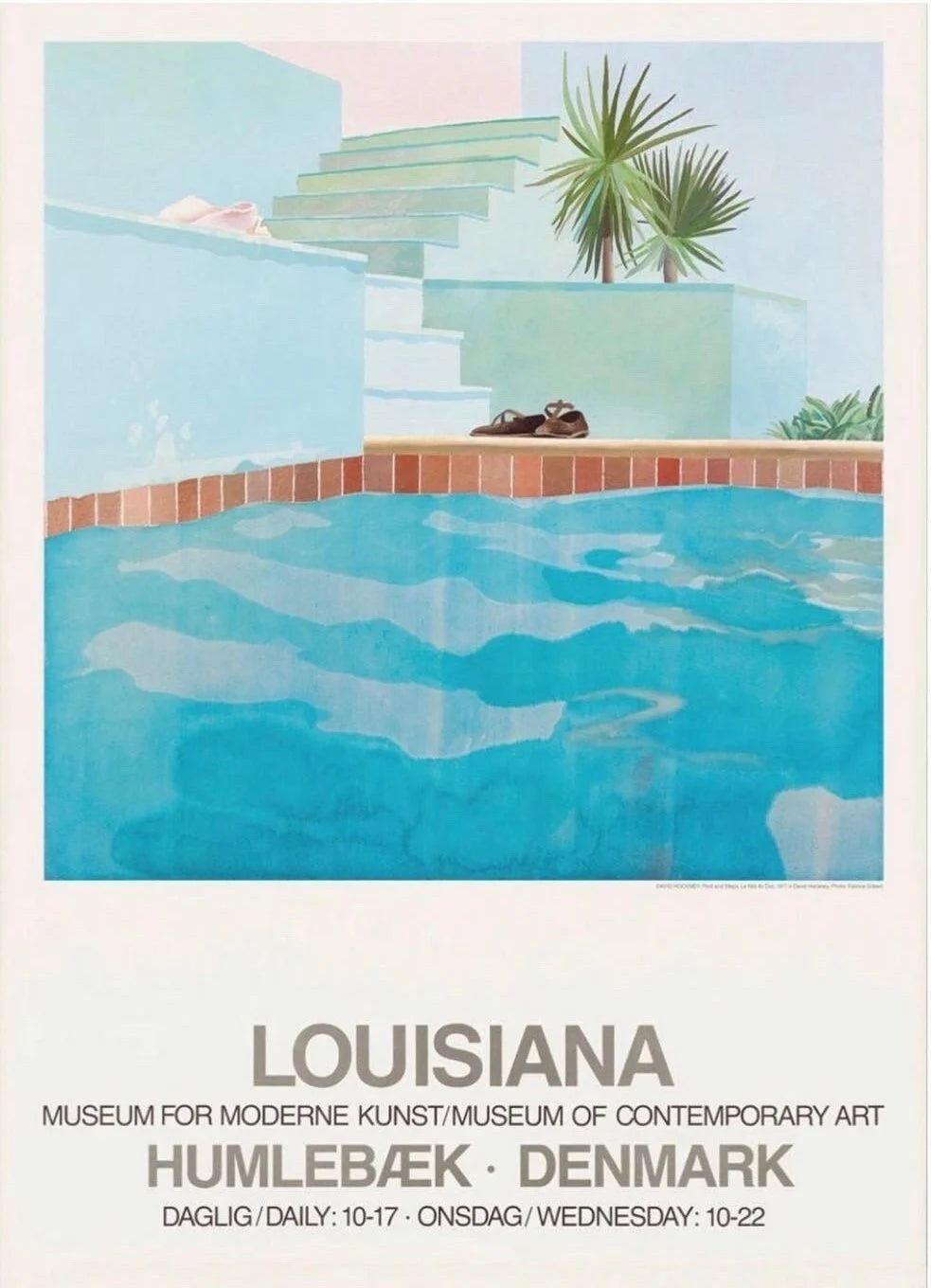 David Hockney Exhibition Poster,  Pool and Steps