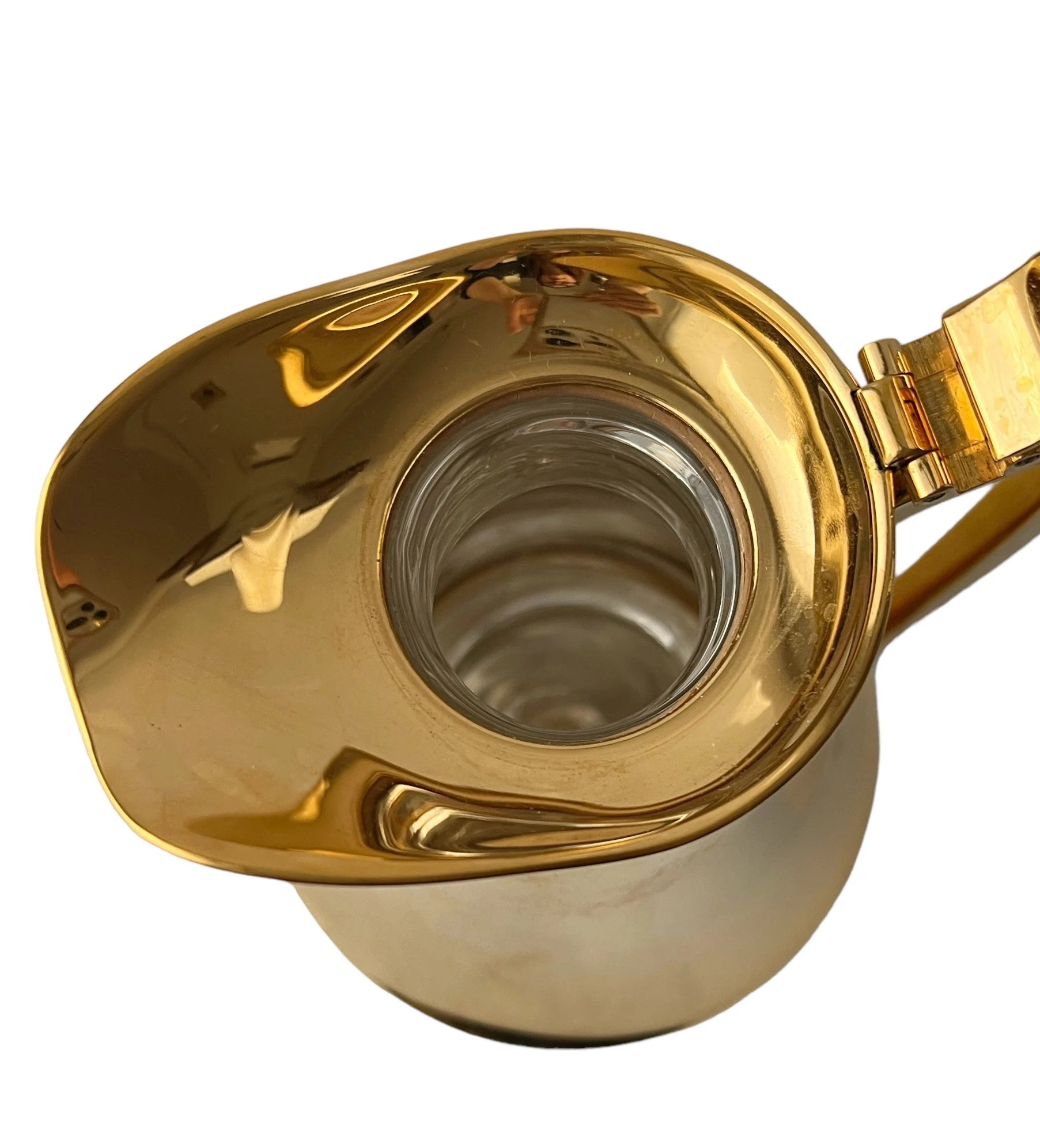 Vacuum Carafe by ALFI. Gold Plated Hot and Cold Thermos Glass Flask.  West Germany.