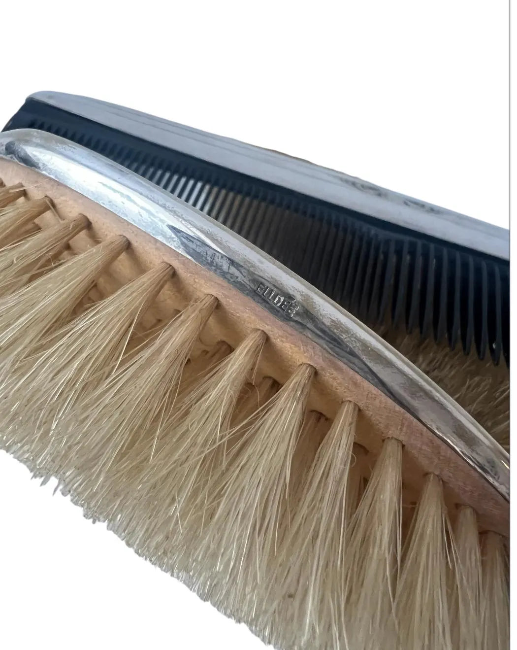 Vintage ELLDEE Silver Plated Vanity Set, Hair Brush Clothes Brush And Comb, French Dressing Table Set