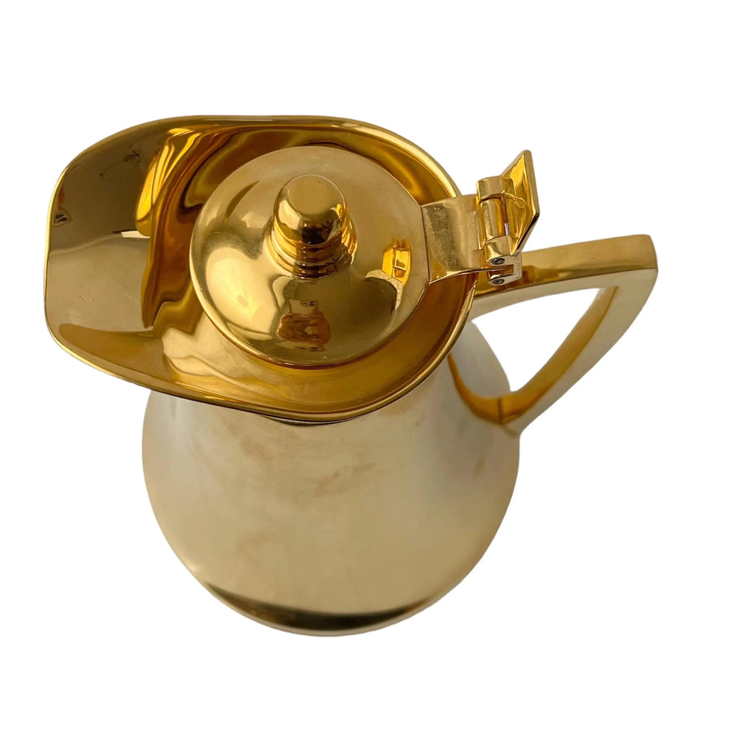 Vacuum Carafe by ALFI. Gold Plated Hot and Cold Thermos Glass Flask.  West Germany.
