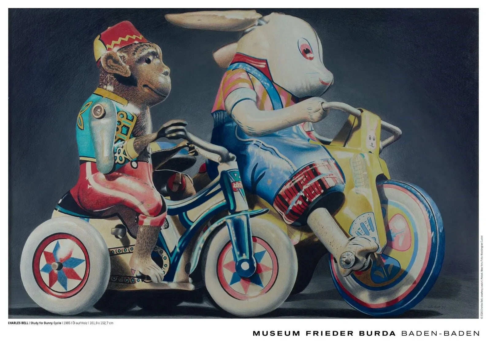 Charles Bell - "Study for Bunny Cycle". Original Exhebition Museum Poster.
