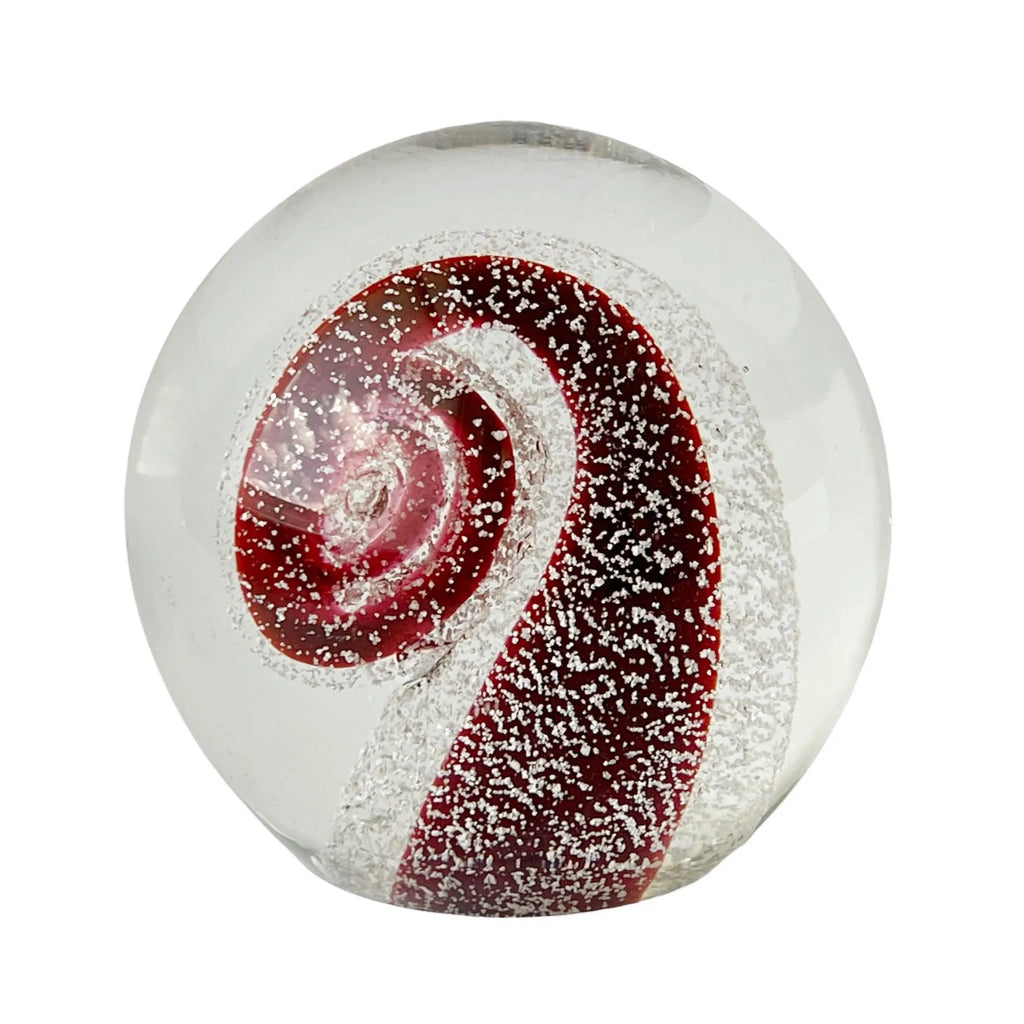 Exbor Czechoslovakia Art Glass Paperweight, Large Ruby Red Studio Glass