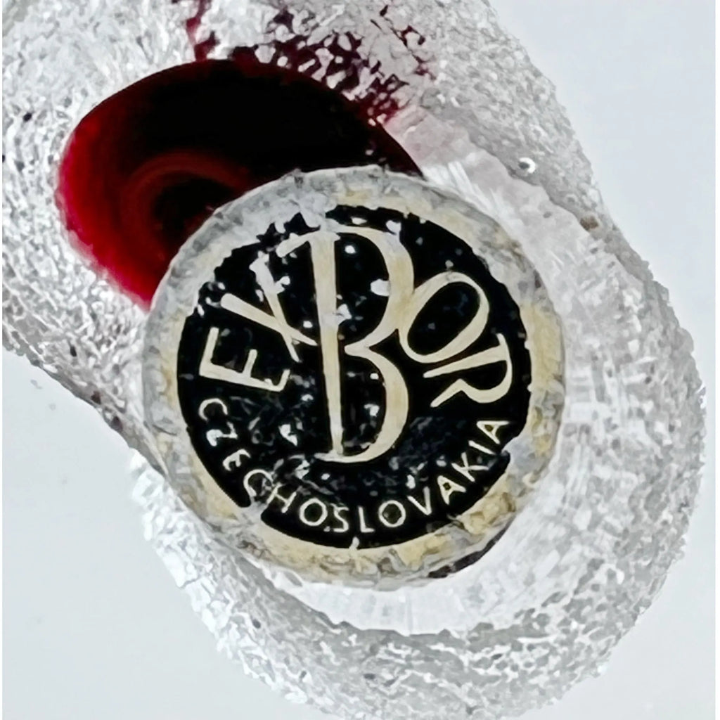 Exbor Czechoslovakia Art Glass Paperweight, Large Ruby Red Studio Glass