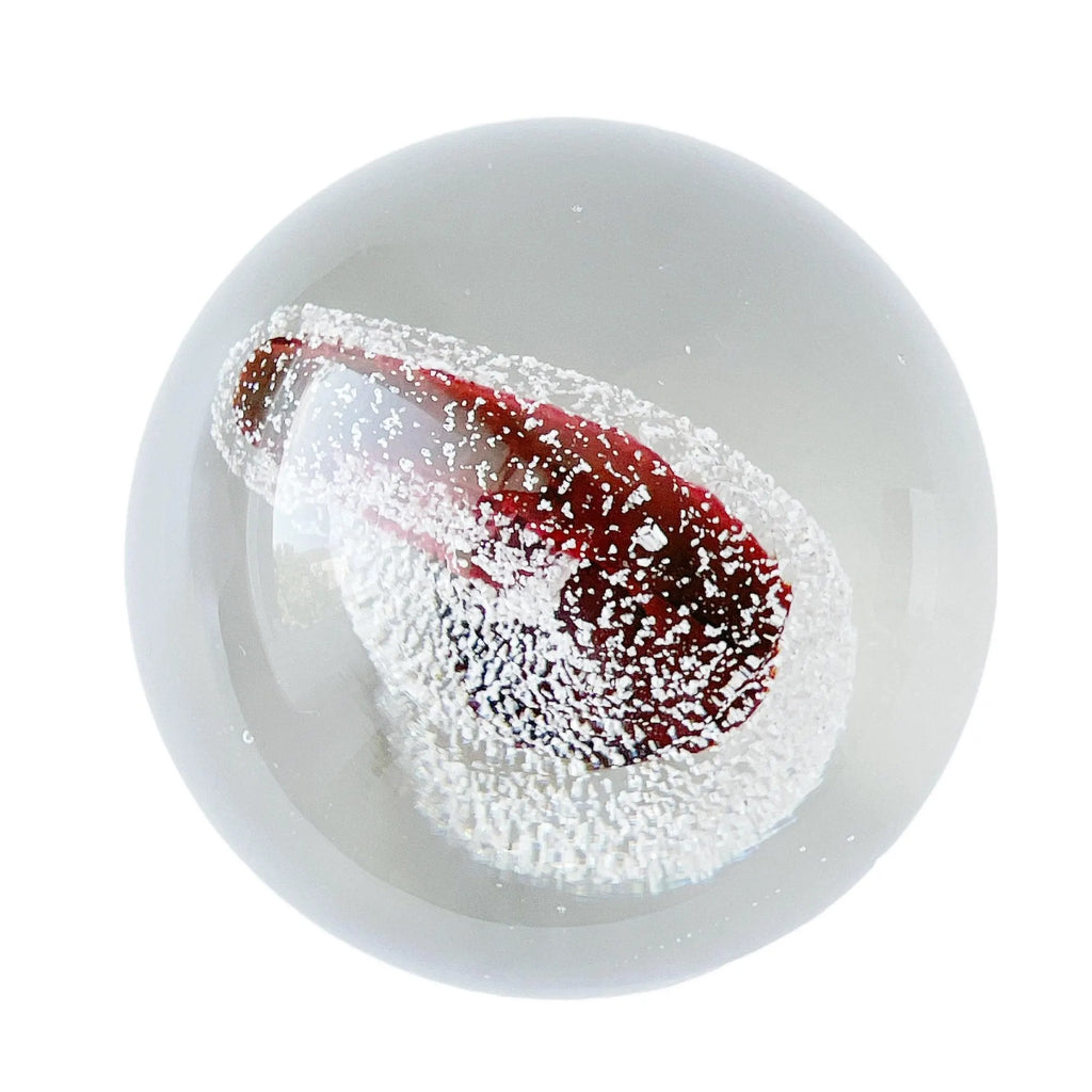 Exbor Czechoslovakia Art Glass Paperweight, Large Ruby Red Studio Glass