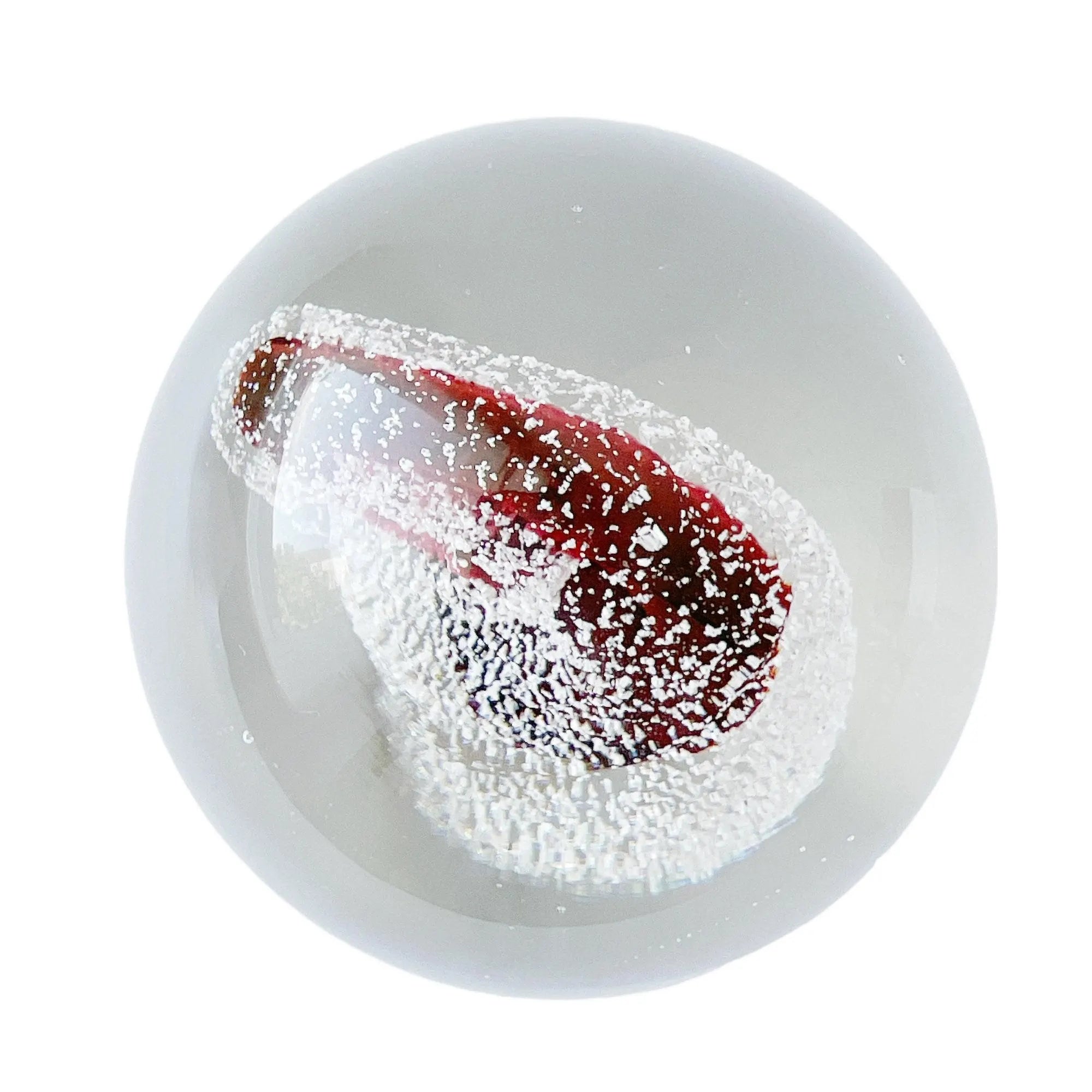 Exbor Czechoslovakia Art Glass Paperweight, Large Ruby Red Studio Glass