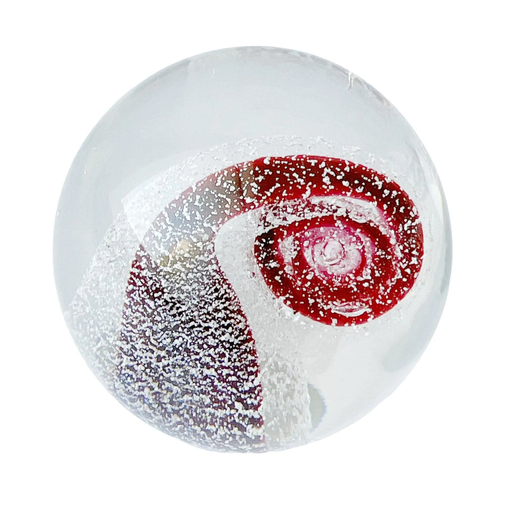 Exbor Czechoslovakia Art Glass Paperweight, Large Ruby Red Studio Glass