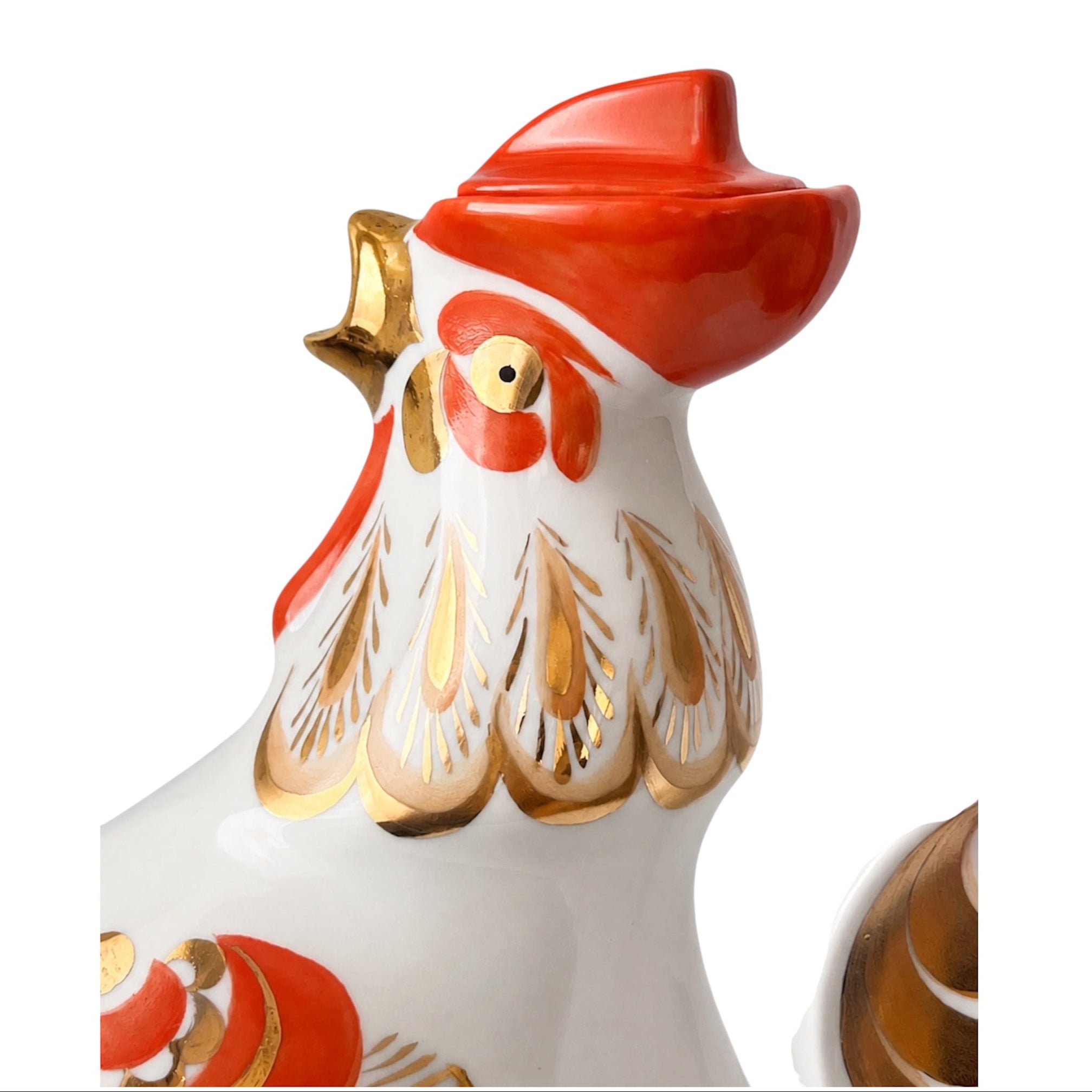 Porcelain Vintage Decanter "Rooster". Manufacturer "Verbilki" USSR. 1950-60s.