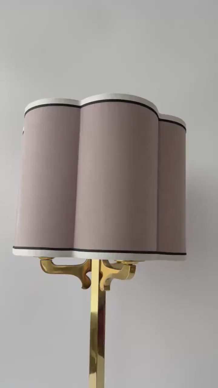 Vintage Velvet Lampshade: Curved Soft Matte Fabric, UNO Fitting
