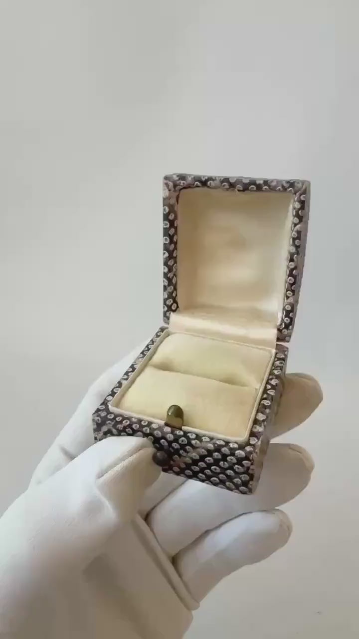 Antique Shagreen Ring Box Stingray Skin Jewellery Presentation Case Edwardian