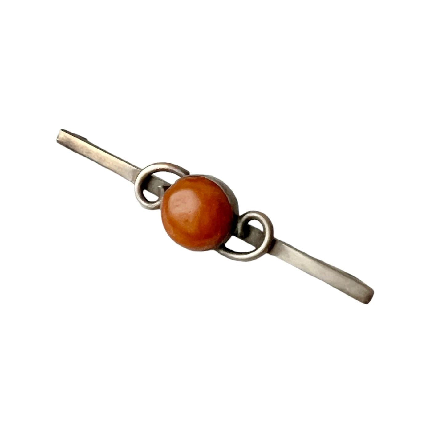 Vintage Art Nouveau  Amber Bar Brooch.