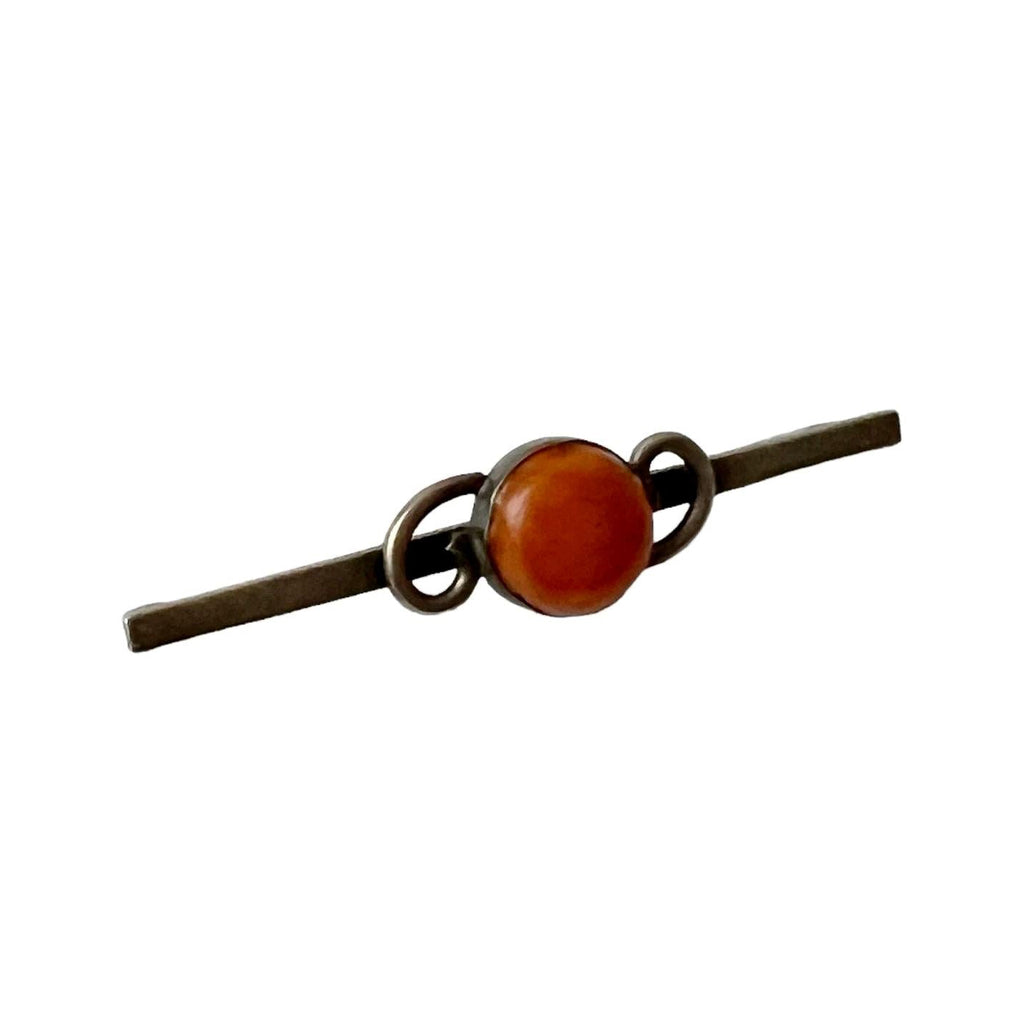Vintage Art Nouveau  Amber Bar Brooch.